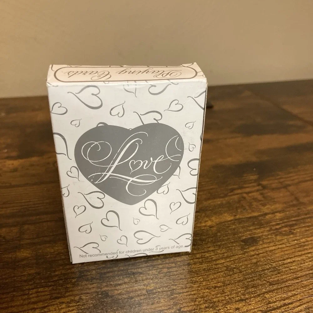 Love Design Playing Cards White/Silver Heart Valentine